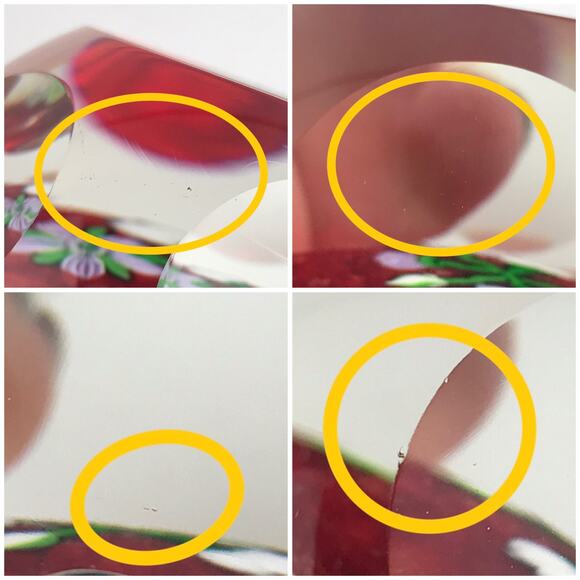 Perthshire 1986B Bouquet Lampwork Flower Millefiori Twist Facet Red Paperweight - Picture 12 of 14